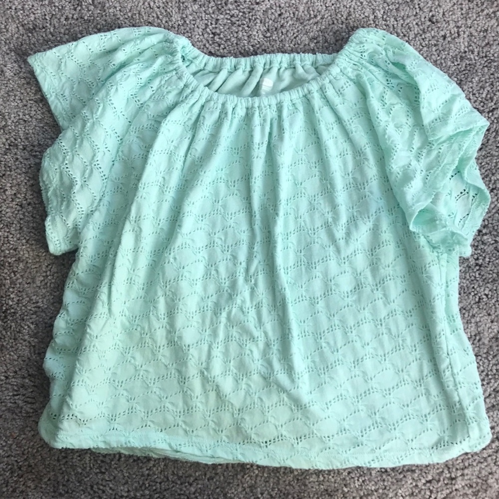 Light Blue Off-the-shoulder Top